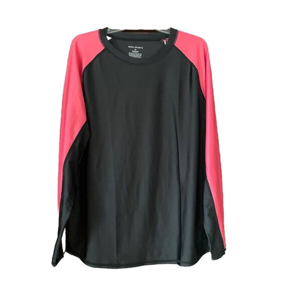 Women's UPF50+ Long Sleeve T-Shirt Quick Dry Performance Sport Shirts Black Pink - Picture 6 of 7